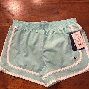 Teal girls sport nylon shorts